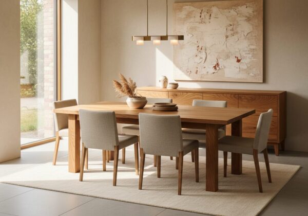 Massief Eiken Dressoir En Eettafel Met Mooie Houtnerf