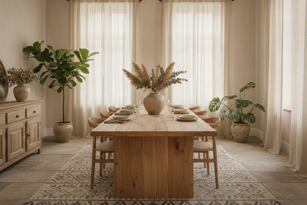 Massief Eiken Eettafel Natuurlijk Kleurverschil Massief Eiken Eettafel In Een Lichte Eetkamer Met Natuurlijk Kleurverschil Tussen De Planken
