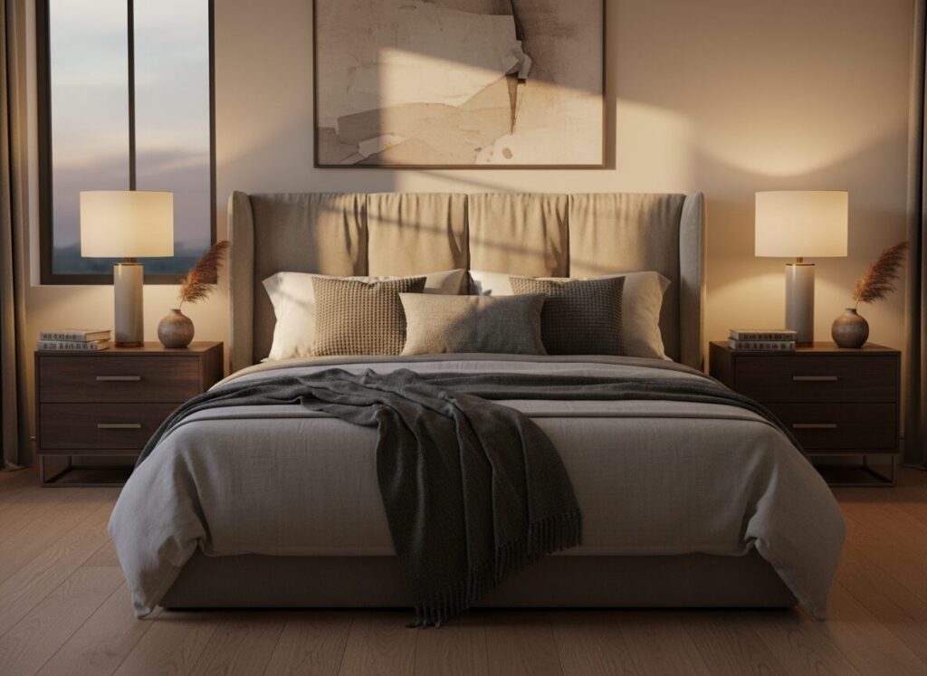 Nachtkastje Met Warme Lamp, Boeken En Vaas Aménager Sa Chambre Comme Une Chambre D'Hôtel : 8 Astuces