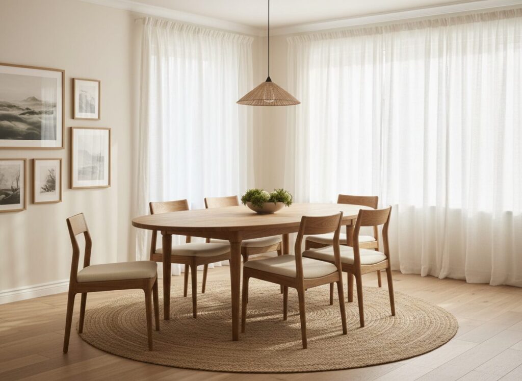 Ovale Eiken Eettafel Met Stoelen In Een Lichte Eetkamer Les Formes Rondes Dans Votre Intérieur : Briser Les Angles Droits