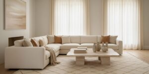 Verfijnde Woonkamer In Stille Luxe: Crème, Camel En Travertijn