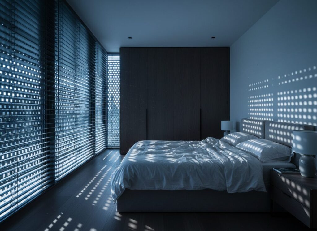 Slaapkamer Koel Gehouden Met Gesloten Zonwering Overdag Slaapkamer Koel Gehouden Met Gesloten Zonwering Overdag