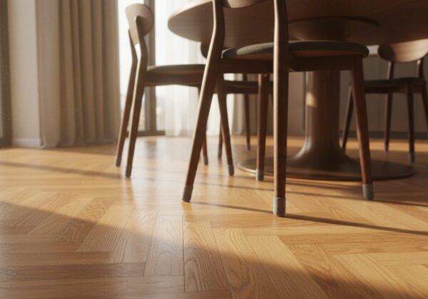 Eetkamerstoelen Met Viltglijders Op Eiken Parket