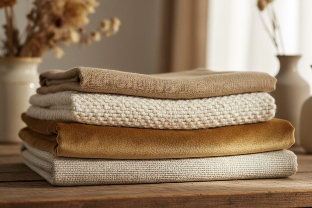 Stofstalen Chenille Velours Boucle Linnen Stapel Stofstalen Voor Bekleding In Chenille, Velours, Boucle En Linnen