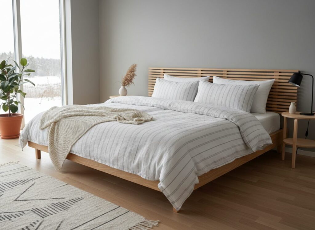Bed Opgemaakt Met Twee Aparte Dekbedden Naast Elkaar Bed Opgemaakt Met Twee Aparte Dekbedden Naast Elkaar