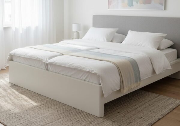 Tweepersoonsbed Met Twee Aparte Matrassen Naast Elkaar
