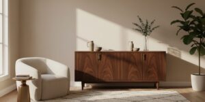 Notelaren Dressoir Als Blikvanger Tegen Een Lichte Wand