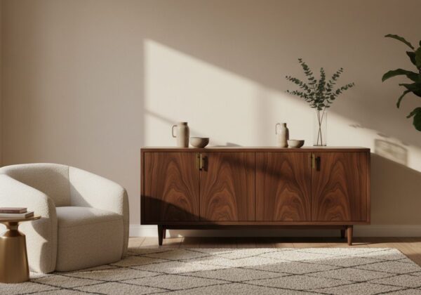 Notelaren Dressoir Als Blikvanger Tegen Een Lichte Wand