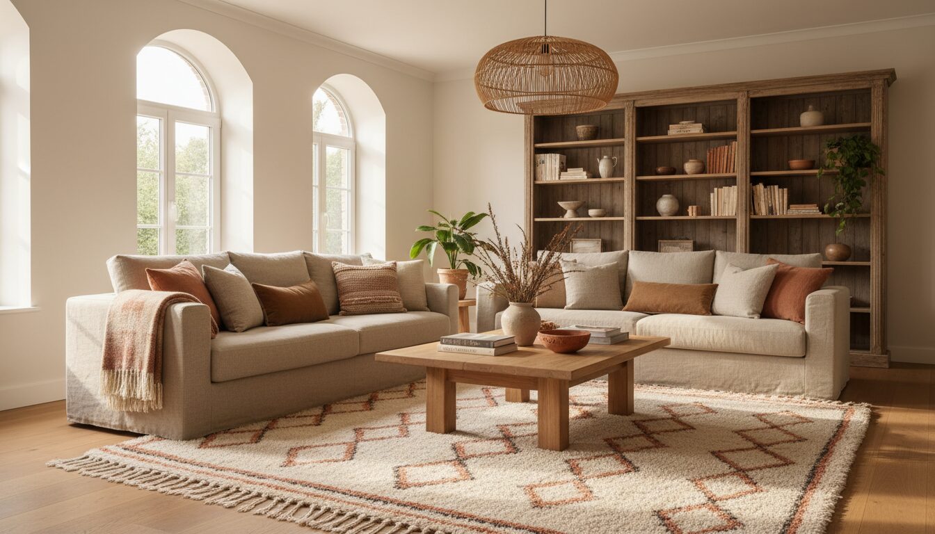 Groot Wollen Vloerkleed Dat De Zetel En Salontafel Verankert In De Woonkamer Choisir Le Tapis Parfait Sous Votre Canapé Ou Table