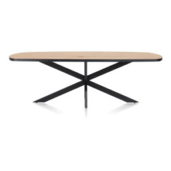 Avalox, eetkamertafel ovaal 240 x 110 cm - kleur oak natural vintage - centrale poot