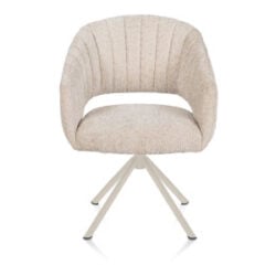 Isla, chaise à accoudoirs - pivotant - crème - tissu Valencia