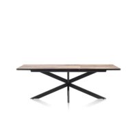 Avalox, uitschuiftafel 190 (+ 60) x 98 cm - kleur driftwood - centrale poot