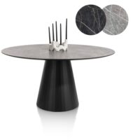Arabax, eetkamertafel - rond - 150 x 120 cm - Lichtgrijs - Afbeelding 2