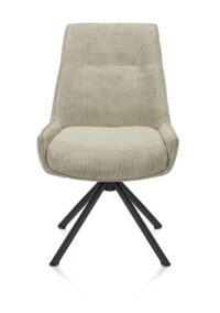 Theo, eetkamerstoel - draaibaar - rough off black - pocket - Vada - Salie groen
