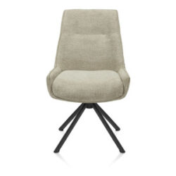 Theo, eetkamerstoel - draaibaar - rough off black - pocket - Vada - Salie groen