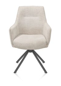 Theo, chaise &agrave; accoudoirs - pivotant - graphite - confort ressorts - Vada - beige