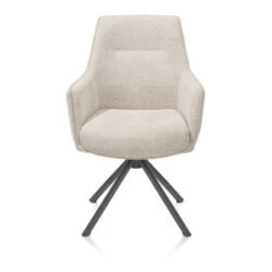 Theo, chaise &agrave; accoudoirs - pivotant - graphite - confort ressorts - Vada - beige