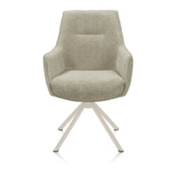 Theo, chaise &agrave; accoudoirs - pivotant - cr&egrave;me - confort ressorts - Vada - Sauge verte