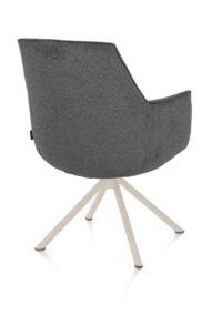 Theo, chaise à accoudoirs - pivotant - crème - confort ressorts - Vada - Anthracite - Image 3