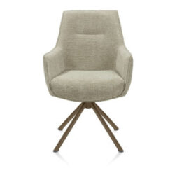 Theo, armstoel - draaibaar - steel brown - pocket - Vada - Salie groen