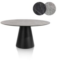 Arabax, eetkamertafel - rond - 150 x 120 cm - Lichtgrijs - Afbeelding 3