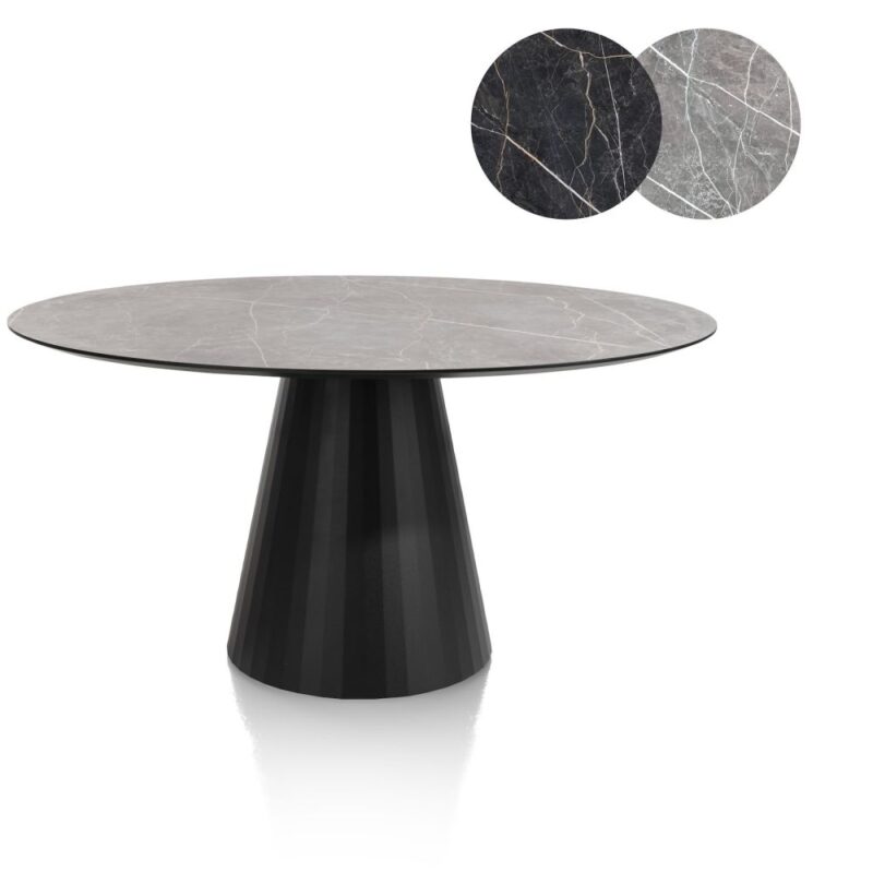 Arabax, Eetkamertafel - Rond - 150 X 120 Cm - Lichtgrijs - Afbeelding 3