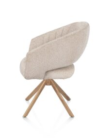Isla, armstoel - draaibaar - eikenhout look - stof Valencia - Afbeelding 3