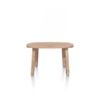 Pavarotti, table de bar 130 x 110 cm (hauteur: 92 cm) - métal avec bois incrusté - pieds de table (4) avec accent bois