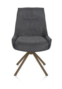 Theo, eetkamerstoel - draaibaar - steel brown - pocket - Vada - Antraciet