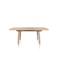 Pavarotti, table à rallonge 160 (+ 50) x 110 cm - métal avec bois incrusté - pieds de table (4) avec accent bois