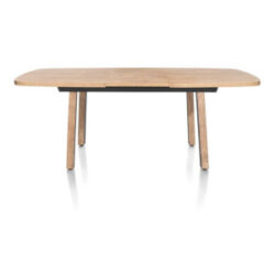 Pavarotti, table à rallonge 160 (+ 50) x 110 cm - métal avec bois incrusté - pieds de table (4) avec accent bois