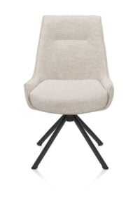 Theo, eetkamerstoel - draaibaar - rough off black - pocket - Vada - beige