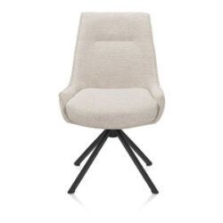 Theo, eetkamerstoel - draaibaar - rough off black - pocket - Vada - beige