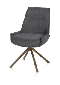 Theo, eetkamerstoel - draaibaar - steel brown - pocket - Vada - Antraciet - Afbeelding 2