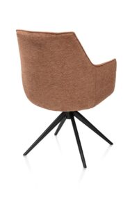 Theo, armstoel - draaibaar met kantelfunctie - rough off black - pocket - Vada - koper - Afbeelding 3