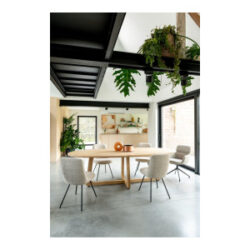 Mateo, eetkamerstoel - draaibaar - steelbrown - Pala - beige