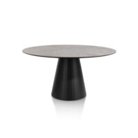 Arabax, eetkamertafel - rond - 150 x 120 cm - Lichtgrijs