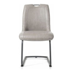 Michiel, chaise - pieds traineau carre + poignee - tissu pala - Gris clair