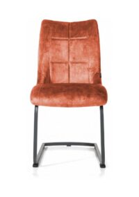 Mischa, chaise - pieds traineau carre + poignee - tissu karese - cuivre