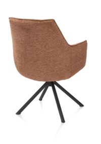 Theo, armstoel - draaibaar - rough off black - pocket - Vada - koper - Afbeelding 3