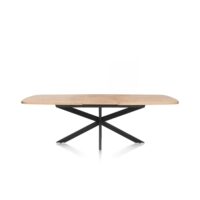 Pavarotti, uitschuiftafel 190 (+ 60) x 110 cm - x-poot centraal - metaal - centrale poot metaal