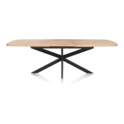 Pavarotti, table à rallonge 190 (+ 60) x 110 cm - pied en X central - métal - pied central metal