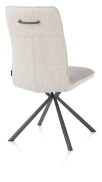 Milva, chaise - 4-pieds graphite - combi tissu Luton / Pala + poignee - Caillou - Image 3