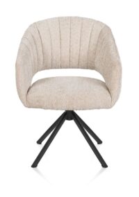 Isla, chaise &agrave; accoudoirs - pivotant - rough off black - tissu Valencia