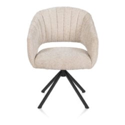 Isla, chaise à accoudoirs - pivotant - rough off black - tissu Valencia
