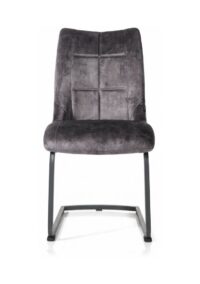 Mischa, chaise - pieds traineau carre + poignee - tissu karese - Anthracite