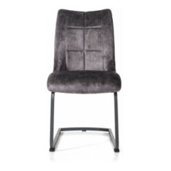 Mischa, chaise - pieds traineau carre + poignee - tissu karese - Anthracite