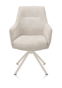 Theo, chaise à accoudoirs - pivotant - crème - confort ressorts - Vada - beige