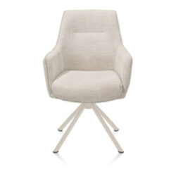 Theo, chaise à accoudoirs - pivotant - crème - confort ressorts - Vada - beige