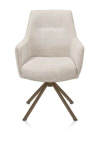 Theo, armstoel - draaibaar - steel brown - pocket - Vada - beige